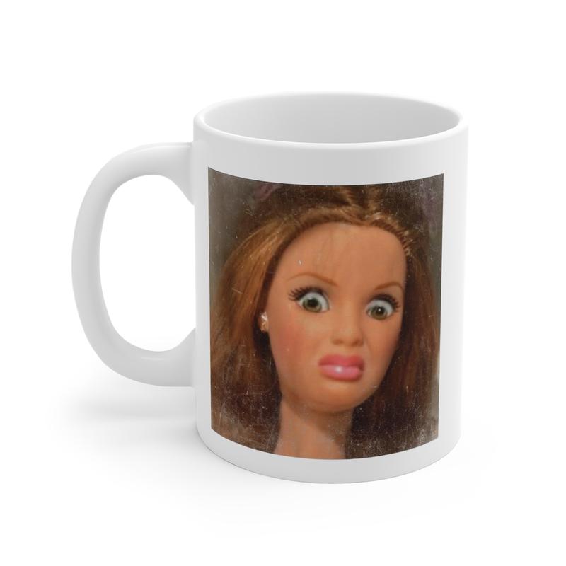 Disgusted Barbie Face Mug