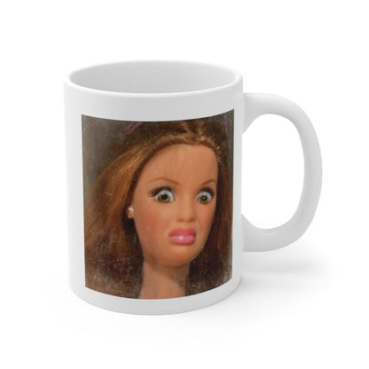 Disgusted Barbie Face Mug